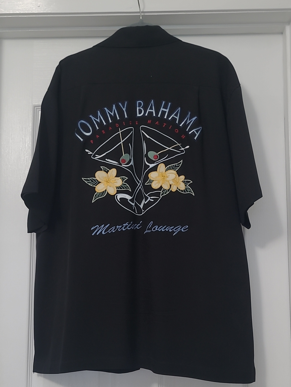Tommy Bahama Vintage embroidered Black Short-Sleeve Martini Lounge XL